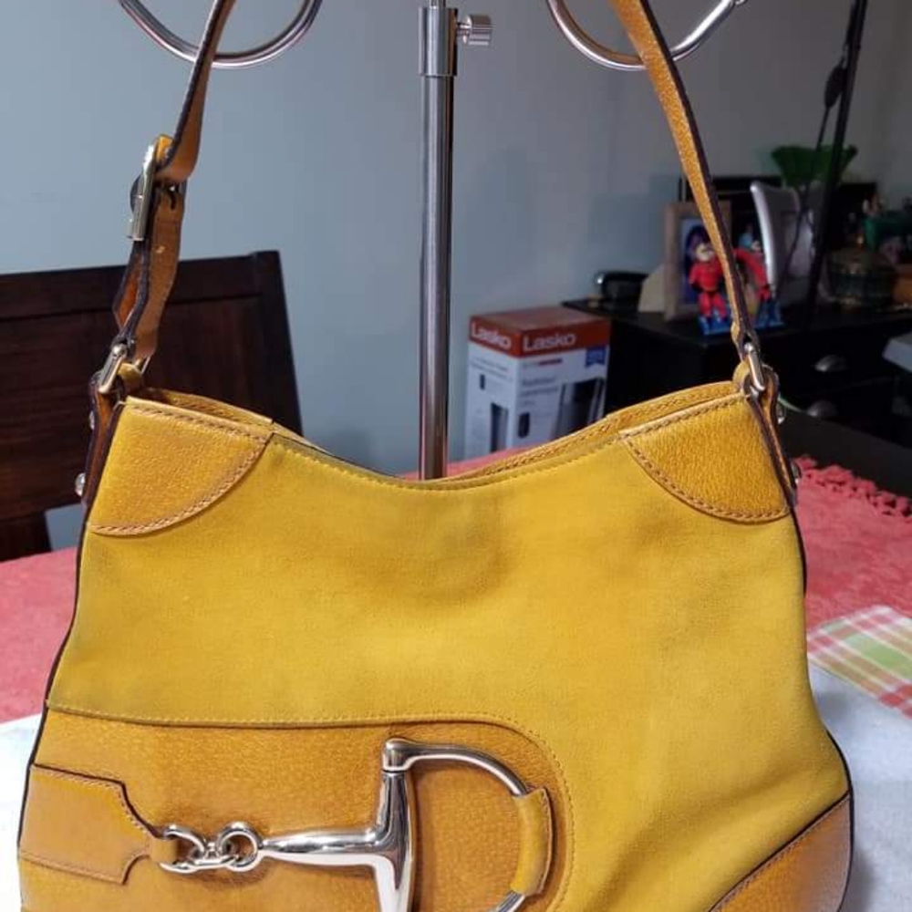 Gucci Mustard Suede and Leather Hasler Horsebit Sh - Picture 4 of 16